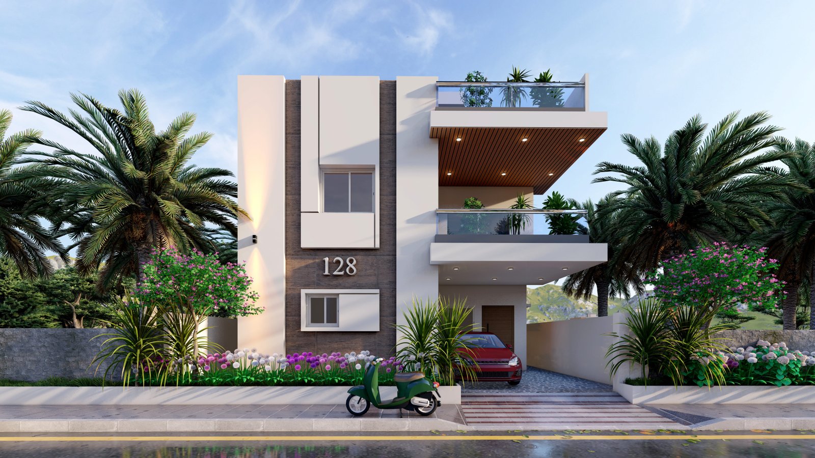 Lake View Nirvana East Facing Villa exterior render at Patancheru Hyderabad