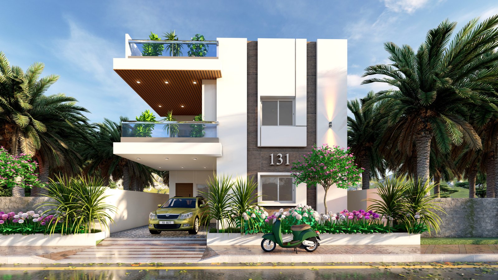 Lake View Nirvana West Facing Villa exterior render at Patancheru Hyderabad
